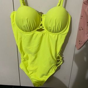 neon green bathing suit